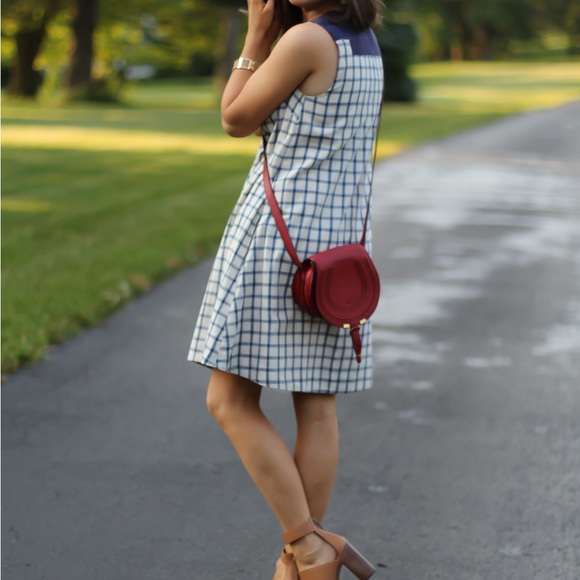 Madewell Linen Windowpane Check Dress with Embroidery - Picture 7 of 15